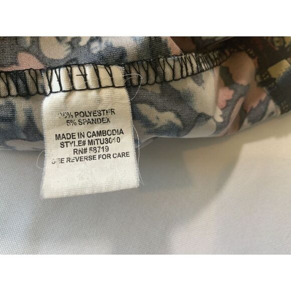 Notations Floral Long Sleeve Scoop Neck Side Drape Tunic Blouse Size Large - Picture 14 of 16